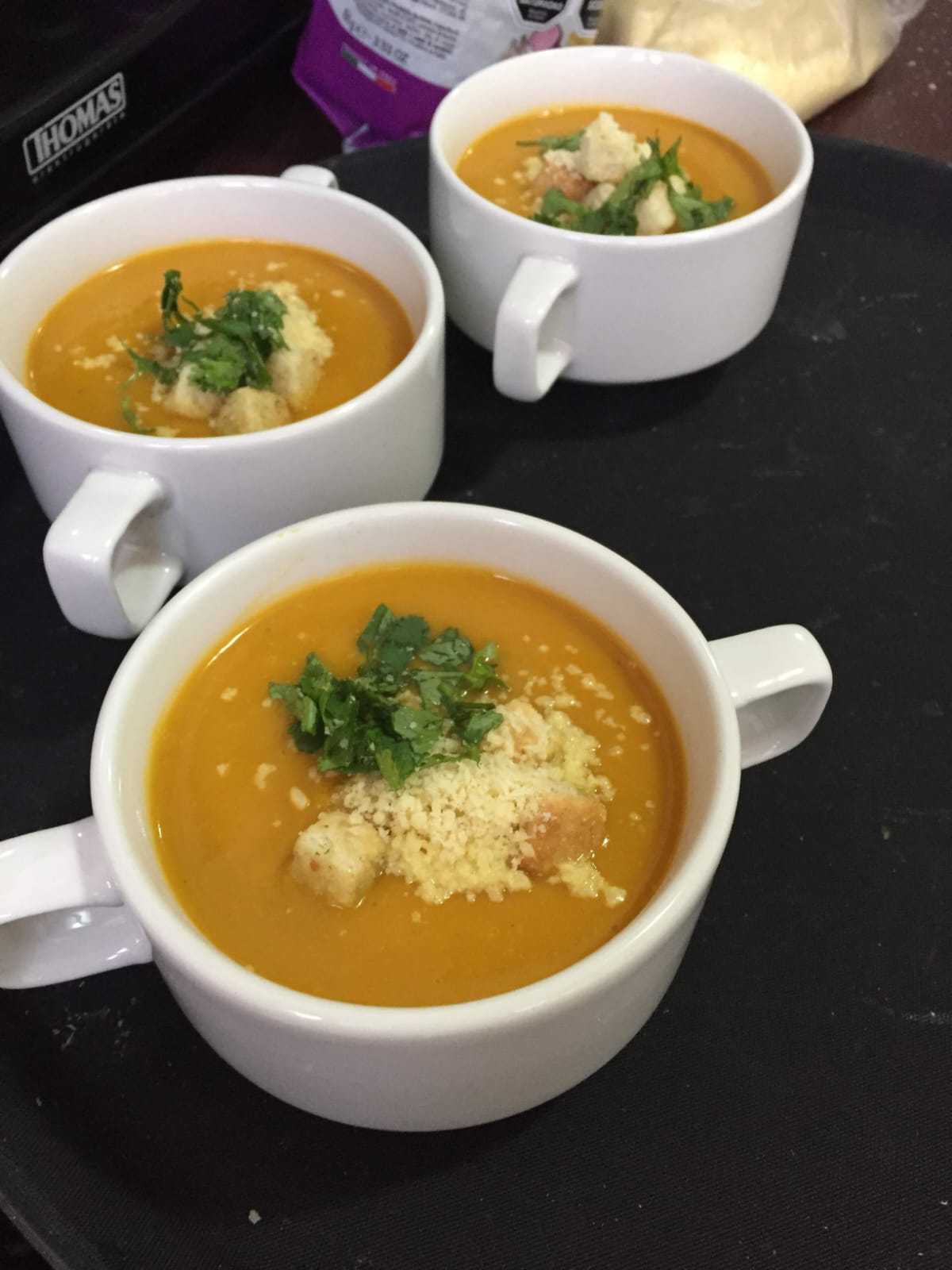 Crema Zapallo Croutons Entrada