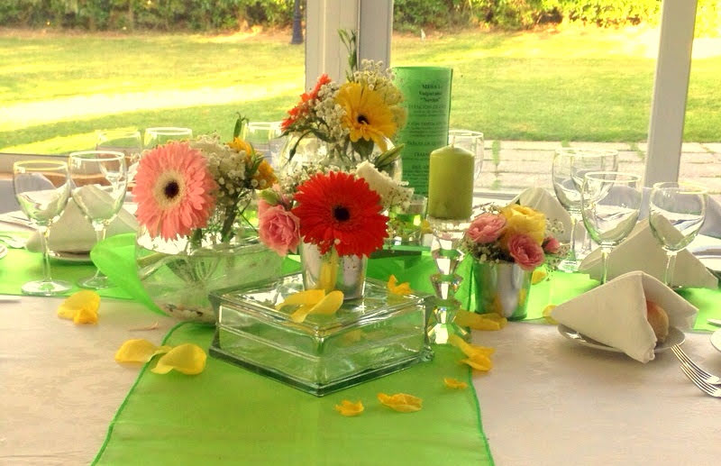 Decoracion Mesa Flores Gerberas